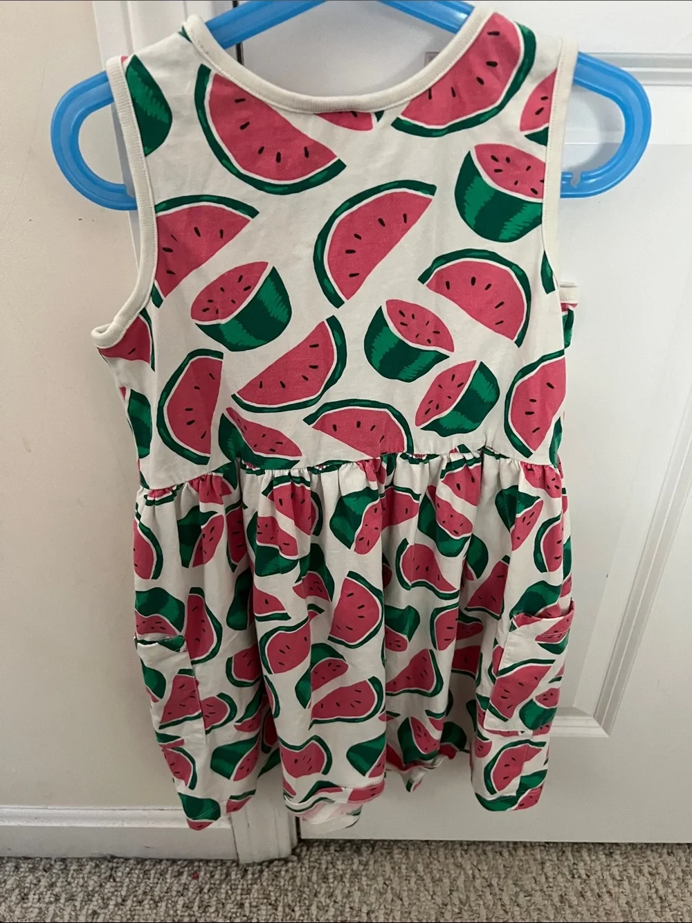 Hanna Andersson Girls' Watermelon Print Sleeveless Dress - Pink & Green